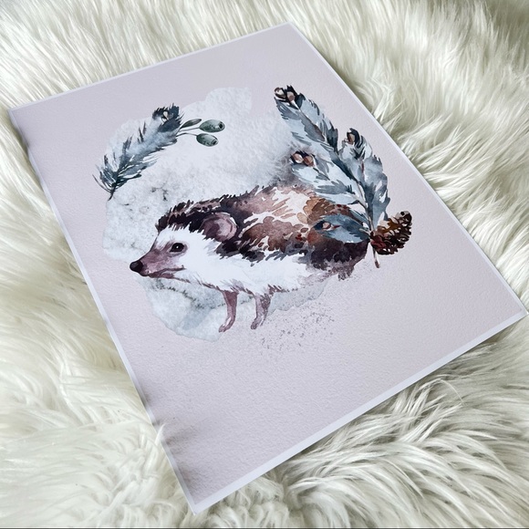 Watercolor Hedgehog Wall Art Print Poster Unframed - Picture 12 of 17